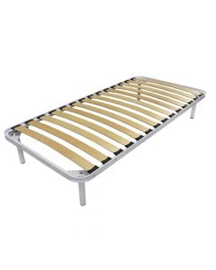 Bed, single, metal frame, white, 90x190 cm