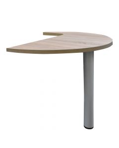 Extension table, Breeze, left, metal frame (silver matt), melamine taletop, sonoma, 98.5x81.5xH75 cm