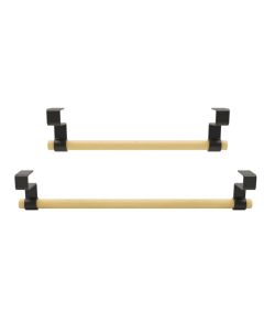 Shelf hanger, wooden, natural/black, 29-39x2.5xH5 cm