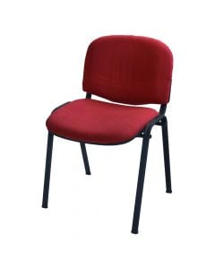 Chair, static, metal frame, textile upholstery, cherry, 54x58xH81 cm