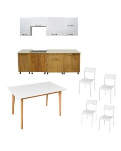 Mobilje kuzhine, kuzhinë+tavolinë+karrige (4 copë)