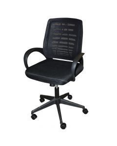 Office chair with casters, nylon structure, black, 58x60xH94-104 cm