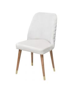 Dining chair, Hugo, wooden frame (walnut/golden), textile upholstery (pana), 50x45xH90 cm