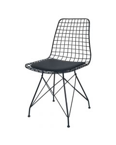 Bar chair, Tivoli, metal frame (black), PU seat (black), 46x40xH79 cm