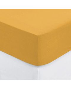 Single bed linen, cotton, ocher yellow, 90x190 cm