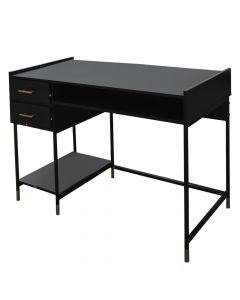 Tavolinë studimi, Tedy, mdf/metal, e zezë, 110x55xH78.5 cm