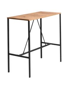 Tavolinë bari, Atlantik, syprinë melamine, strukturë metali, kafe/e zezë, 100x45x90 cm
