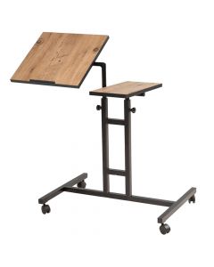 Study table, Glen, chipboard tabletop, metal frame, black/brown, 58x45.5x62 cm