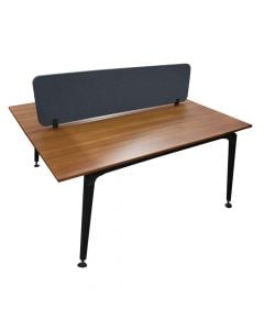 Tavolinë zyre, Legold Ps 02, syrpinë melamine, strukturë metali, teak/antrasit, për 2 persona, 160x138x75 cm
