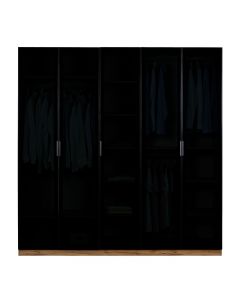 Dollap rrobash, Eti, melaminë, kafe/e zezë, 210x59x215 cm