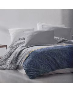 Bedlinen set, double, cotton, colorful with stripes, 220x240 cm; 160x190+30 cm; 50x80 cm (x2)