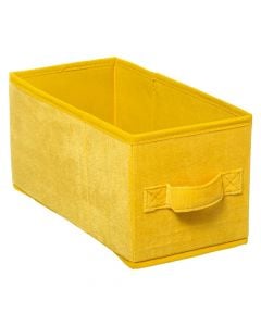 Kuti magazinimi, drejtkëndore, polipropilen/poliester, e verdhë, 31x15xH15cm