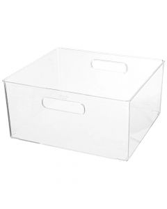 Kuti organizimi, Selena, drejtëkëndore me doreza, polistireni, transparente, 31x31xH15cm