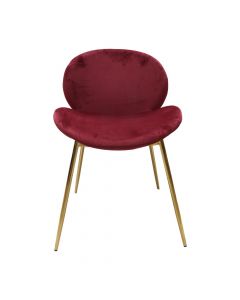 Dining chair, Hermoso, metal structure, textile upholstery, red, 51x57xH75 cm