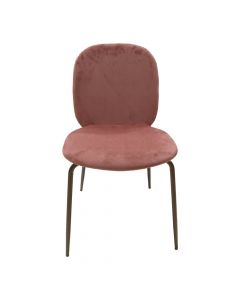 Dining chair, Jule, metal structure, textile upholstery, brown, 46x57xH84 cm