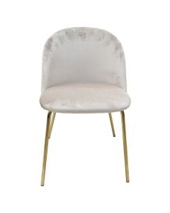 Dining chair, Zomba, metal structure, textile upholstery, white/gold, 56x50xH79 cm