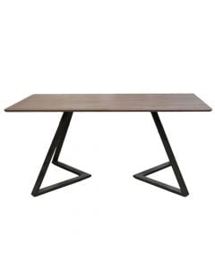 Tavolinë ngrënie, Royal, syprinë mdf, këmbë metalike, e zezë, 160x85xH75 cm