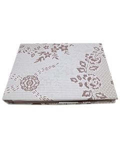 Bedlinen set, single, cotton, beige/white, 160x240 cm (x1); 90x200+30 cm (x1); 50x80+5 cm (x1)