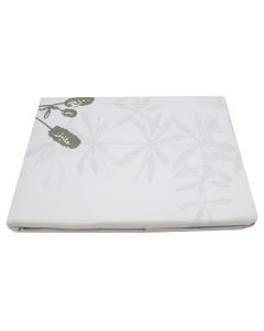 Bedlinen set, single, white/gray flower, 160x240 cm (x1); 90x200+30 cm (x1); 50x80+5 cm (x1)
