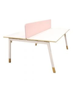 Meeting table, MS03 Enjoy, melamine tabletop, metal frame, beige, 160x138xH75 cm