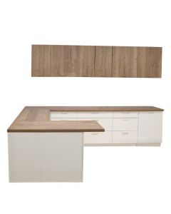 Kitchen, Martyna, melamine structure, mdf, white matt, 320x126x135 cm