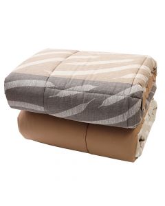 Spring quilt, double, cotton, brown with stripe, 220x240 cm, 150 gr/m131