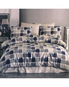 Quilt, single, cotton, blue/grey, 160x240 cm, 150 gr/m²
