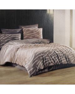 Quilt, single, cotton, brown with stripe, 160x240 cm, 150 gr/m²