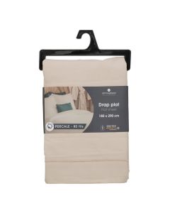 Straight single bed linen, Landiha, cotton, beige, 180x290 cm