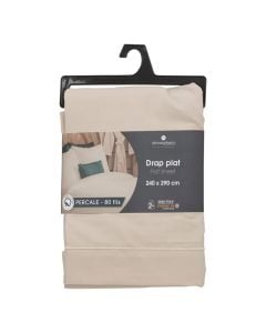 Straight double bed linen, Landiha, cotton, beige, 240x290 cm