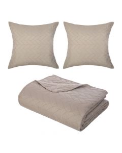 Bedspread, polyester, grey, 240x260 cm; 60x60 cm (x2)