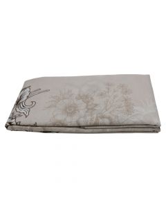 Pillow cases (x2), 80% cotton/ 20% polyester, beige/ brown flower, 50x80 cm