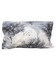 Pillow cases (x2), 80% cotton/ 20% polyester, grey/black, 50x80 cm