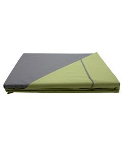 Bedlinen set, double, cotton, green/grey, 240x260 cm; 180x200 cm; 50x80 cm (x2)
