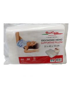 Pillow, Ergo Memo Base, memory foam, polyester, white, 31x43x10/6/7 cm