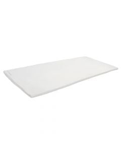 Mbishtresë dysheku, tek, sfungjer memory, mikrofibër, e bardhë, 90x200x3 cm
