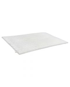 Mbishtresë dysheku, dopjo, sfungjer pu, mikrofibër, e bardhë, 160x200x3 cm
