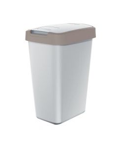 Garbage bin, Compacta, plastic, grey/brown, 26x19.5xH37 cm