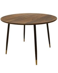 Dining table, Vivian, mdf tabletop, metal legs, brown, Ø110xH75 cm
