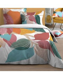 Bedlinen set, double, cotton, colorful, 240x220 cm; 63x63 cm (x2)