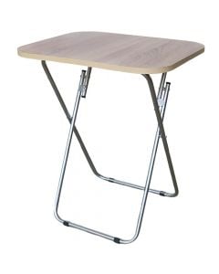 Folding table, melamine top, metal legs, brown/beige, 50x60xH71 cm