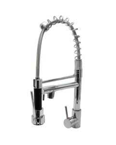 Sink mixer, Sanitary, bronxe, with 2-outlets, silver, flexible pipes 1/2"