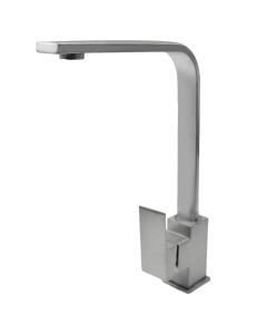 Sink mixer, Dishidun, bronxe, square, silver matt, flexible pipes 1/2"