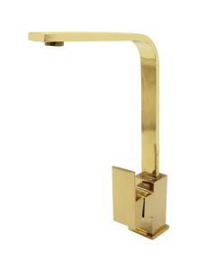 Sink mixer, Dishidun, bronxe, square, gold, flexible pipes 1/2"