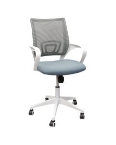 Office chair, Kite, mesh backrest, fabric cover seat, metal base, nylon castors, dark grey/white, 57x60xH87- 99 cm