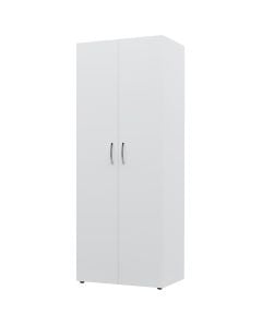 Wardrobe, melamine, with 2 doors, white, 80x52xH205 cm