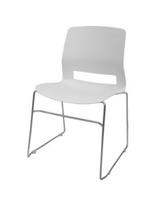 Static chair, plastic seat and back, chrome metal legs, white
Static chair, plastic seat and back, chrome metal legs, white