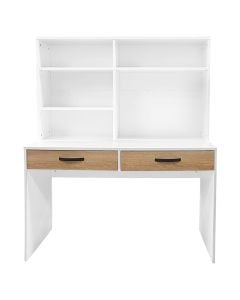 Tavolinë studimi, melaminë, e bardhë/sonoma, 117x50xH143 cm