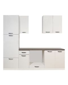 Kitchen, Valdy, melamine/ mdf, white, 180x60xH81.8 cm; 180x31.8xH72 cm; 60x58xH217 cm; 180x60 cm