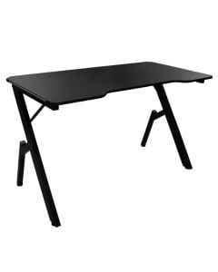 Study table, colorful RGB LED light , 15 mm MDF with melamine tabeltop, metal frame, black, 120x60xH73 cm